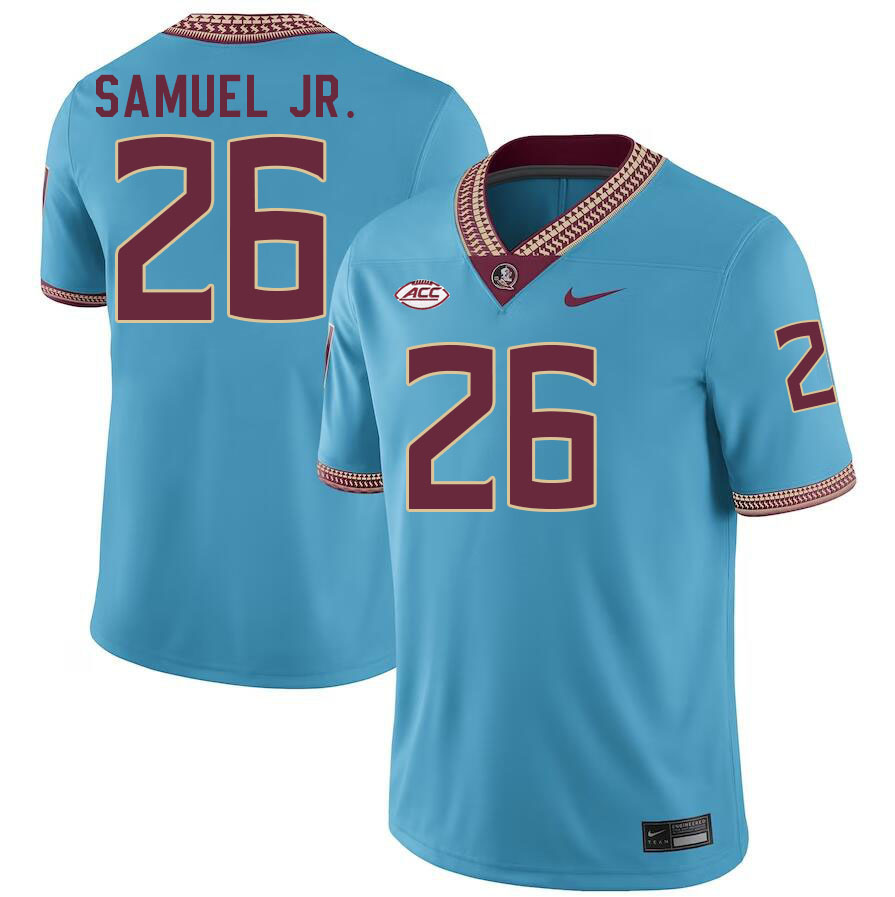 #26 Asante Samuel Jr. Florida State Seminoles Jerseys Football Stitched-Turquoise - Click Image to Close